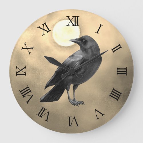 Gothic Crow Clock