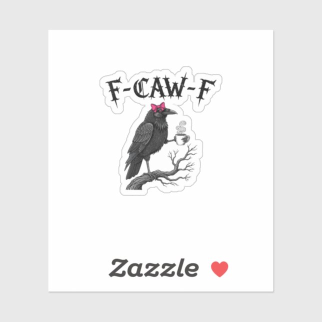 Gothic Crow F-Caw-F Bird Funny Halloween Raven Sticker (Sheet)