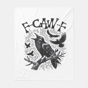 Gothic Crow F-Caw-F Humor Funny Essential Retro Cl Fleece Blanket