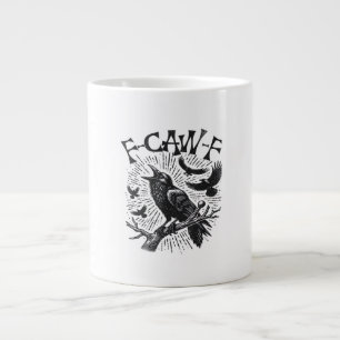 Gothic Crow F-Caw-F Humor Funny Essential Retro Cl Giant Coffee Mug
