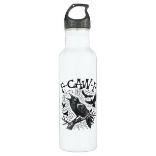 Gothic Crow F-Caw-F Humor Funny Essential Retro Cl Stainless Steel Water Bottle
