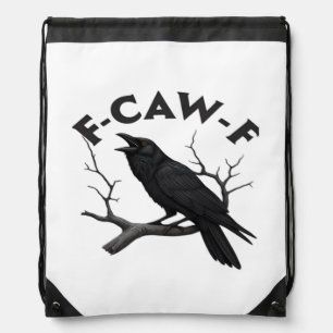 Gothic Crow Funny F-Caw-F Humor Essential Creative Drawstring Bag
