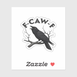 Gothic Crow Funny F-Caw-F Humor Essential Creative Sticker