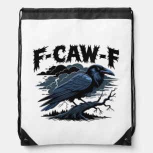 Gothic Crow Funny Humor F-Caw-F Essential Minimal Drawstring Bag