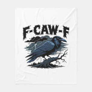 Gothic Crow Funny Humor F-Caw-F Essential Minimal Fleece Blanket