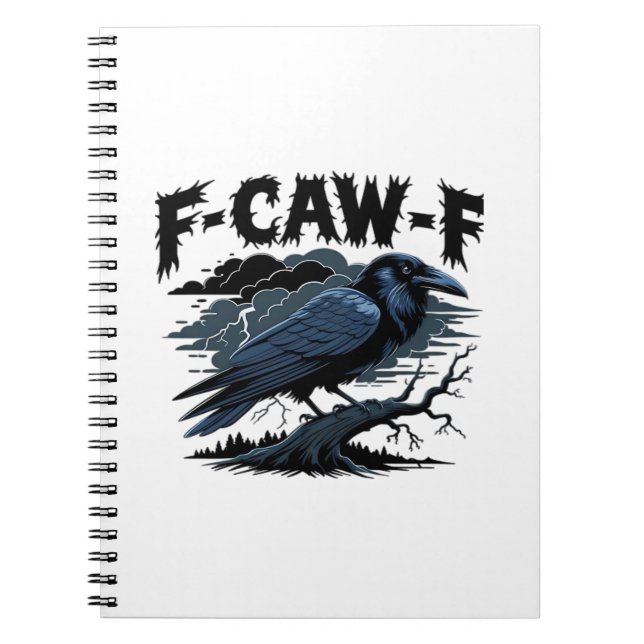Gothic Crow Funny Humor F-Caw-F Essential Minimal  Notebook (Front)