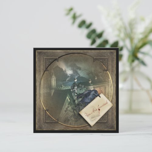 Gothic Crow Halloween Party Invites