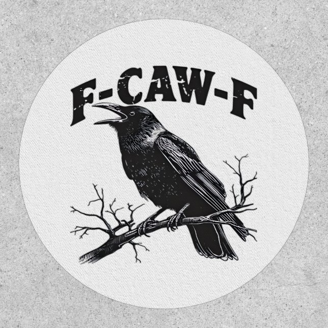 Gothic Crow Humor F-Caw-F Funny Essential Patch (Front)