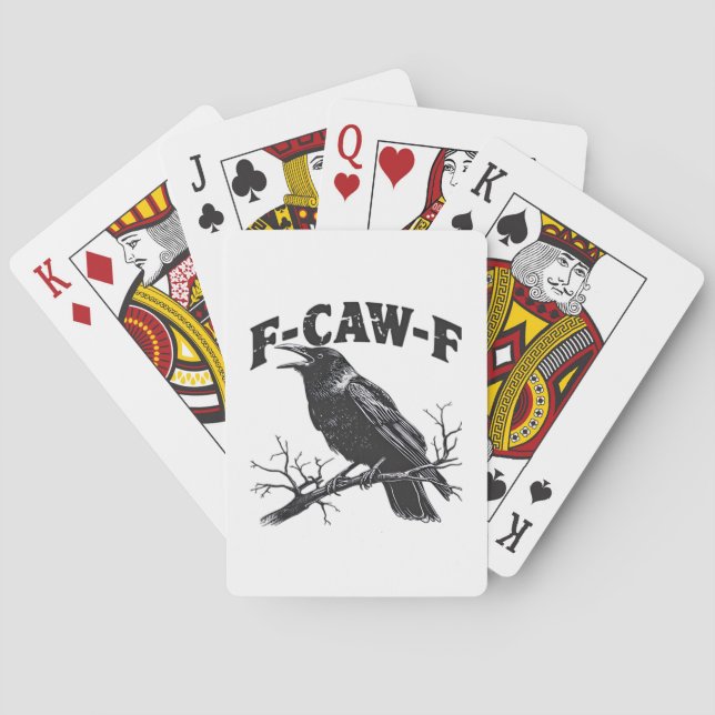 Gothic Crow Humor F-Caw-F Funny Essential Poker Cards (Back)