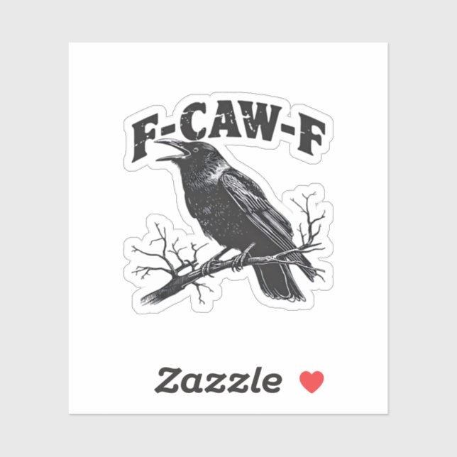 Gothic Crow Humor F-Caw-F Funny Essential Sticker (Sheet)