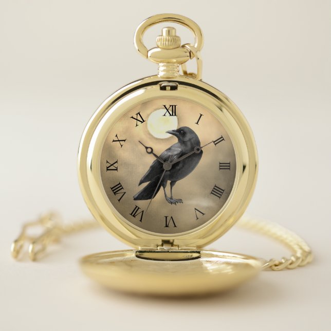 Gothic Crow Pocket Watch (Inside)