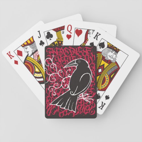 Gothic crow poker cards