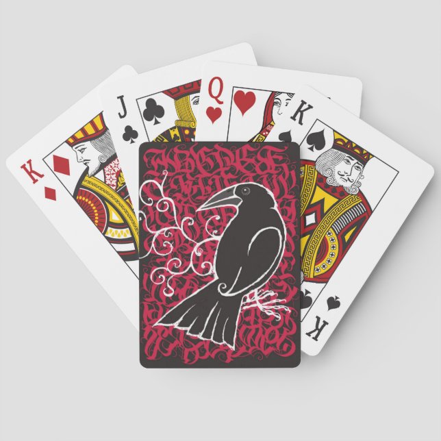 Gothic crow poker cards (Back)