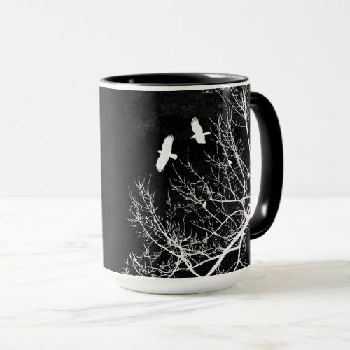Gothic Crows and Trees Midnight Landscape Smokey Mug