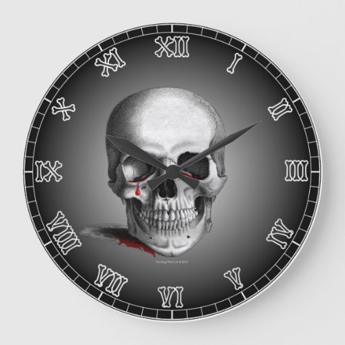 Gothic Crying Skull Horror Blood Tears Red Fantasy Large Clock