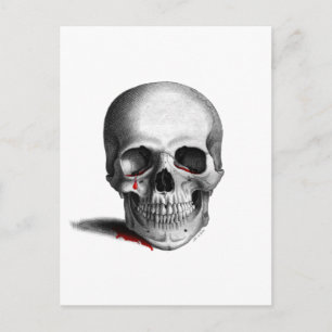 Gothic Crying Skull Horror Blood Tears Red Fantasy Postcard