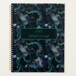 Gothic Cthulhu Turquoise Tentacle Personalized Planner