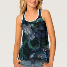 Gothic Cthulhu Turquoise Tentacle With Flowers