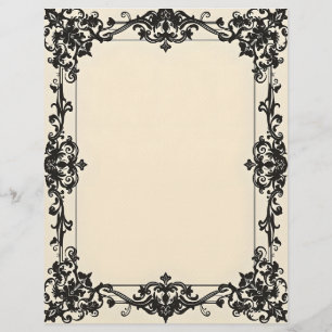 Gothic Damask Frame Stationery Paper