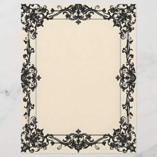 Gothic Damask Frame Stationery Paper