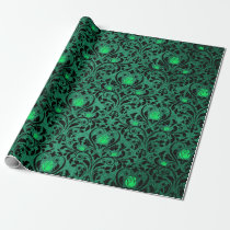 Gothic Damask Print Rustic Halloween Wrapping Paper