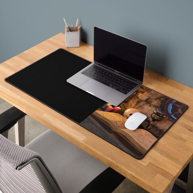 Gothic Dark Academia Candlelit Study Art Desk Mat (Office 2)