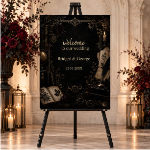Gothic Dark Academia Library Book Wedding Foam Board
