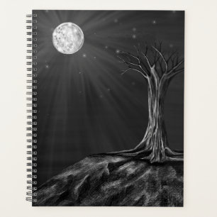 Gothic Dark Academia Moonlit Tree Planner Spiral N