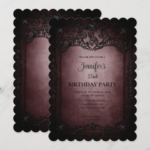 Gothic Dark birthday invitation