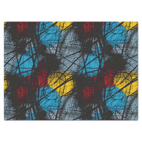 Gothic Dark Blue Black Red Yellow  Tissue Paper