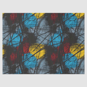 Gothic Dark Blue Black Red Yellow Tissue Paper
