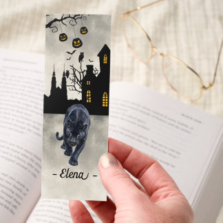 Gothic Dark Castle Vampire Leopard Custom Name Bookmarks