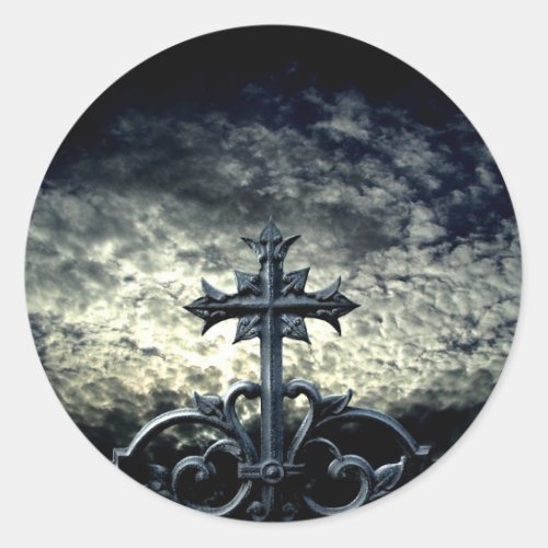 Gothic dark cemetery cross stickers