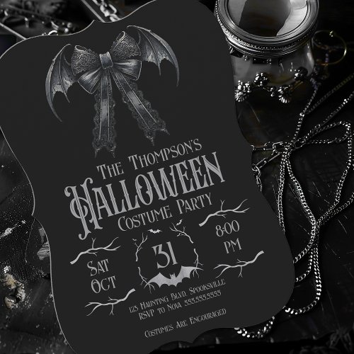 Gothic Dark Coquette Halloween Costume Party Cool Invitation