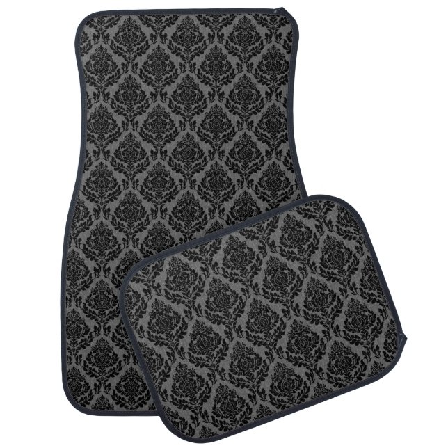 Gothic Dark Damask Pattern Car Mats (Set)