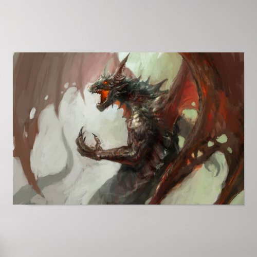 Gothic Dark Dragon Poster