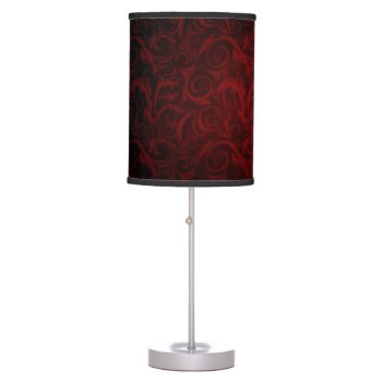Gothic Dark Embrace Damask Table Lamp by BOLO_DESIGNS at Zazzle
