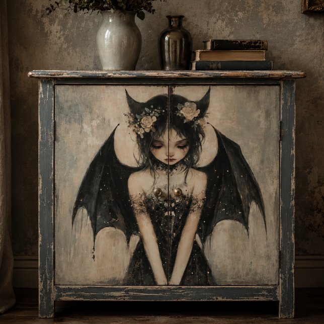 Gothic Dark Fairy with Floral Crown Decoupage Tissue Paper (Creator Uploaded)