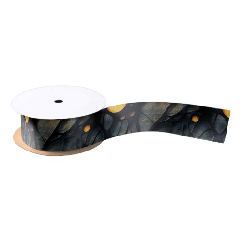 Gothic Dark Feeling Black and Yellow Satin Ribbon