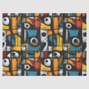 Gothic Dark Feeling Black, Red and Yellow Abstract Tissue Paper