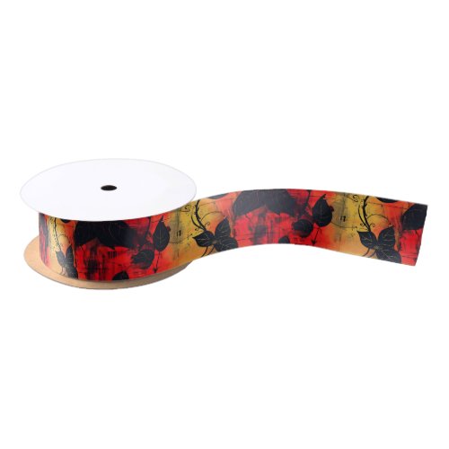 Gothic Dark Feeling Black Yellow Red Satin Ribbon