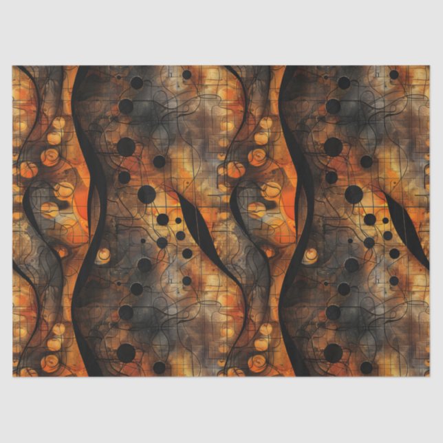 Gothic Dark Feeling Black Yellow Tissue Paper (Front)