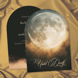 Gothic Dark Full Moon Arch Wedding Invitation
