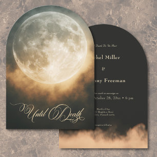 Gothic Dark Full Moon Arch Wedding Invitation
