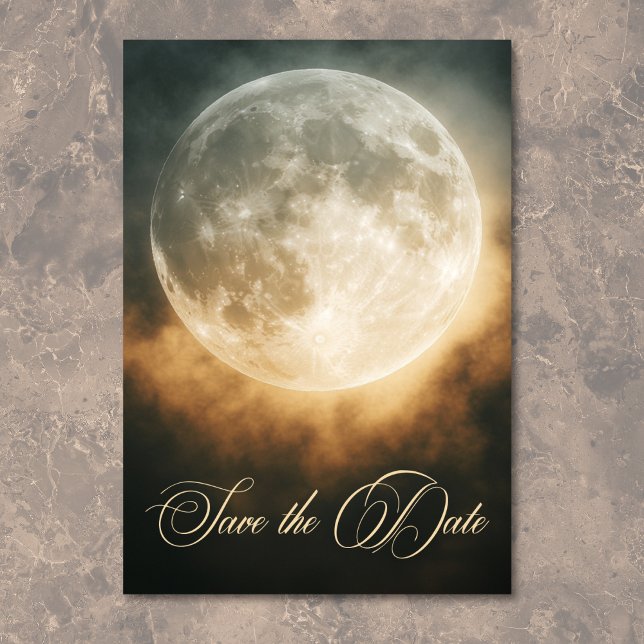 Gothic Dark Full Moon Arch Wedding Save The Date (Gothic Dark Full Moon Arch Wedding Save The Date)