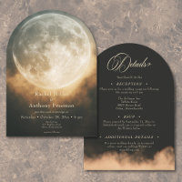 Gothic Dark Full Moon Arch Wedding Two Sided