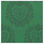 Gothic Dark Green Black Heart Fabric