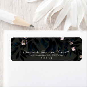 Gothic Dark Grey Boho Handfasting Return Address Label