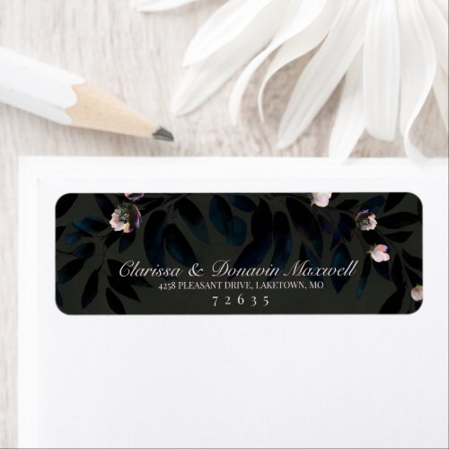 Gothic Dark Grey Boho Handfasting Return Address Label