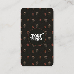 Gothic Dark Halloween QR Code Vertical Business Card